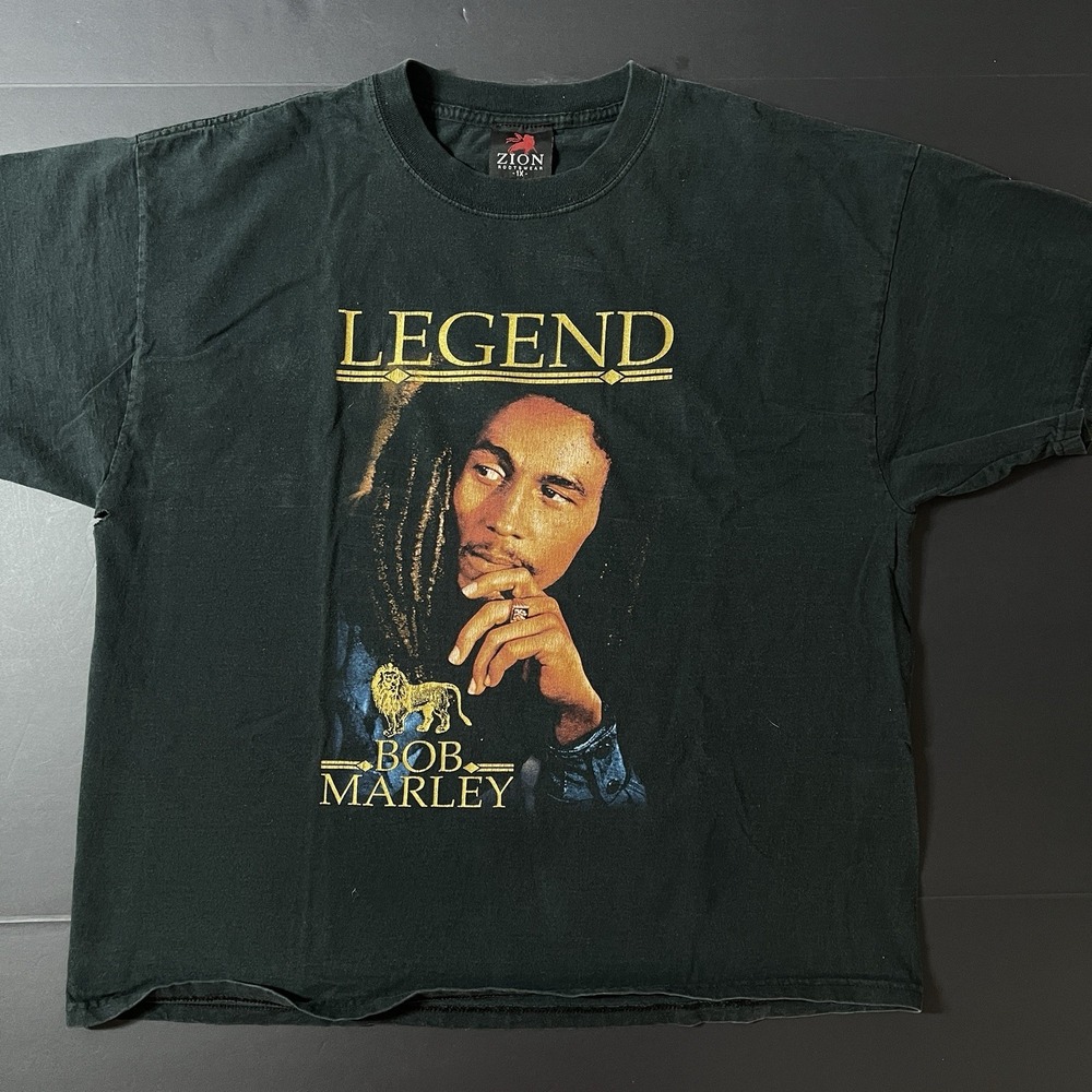 Vintage Zion Rootswear Bob Marley Legend Graphic Tshirt Size 1X Rap Tee 90s